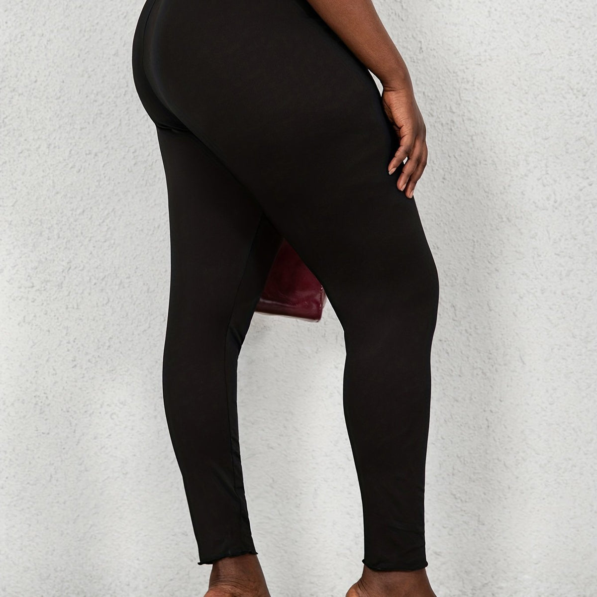 High Rise Solid Skinny Pants