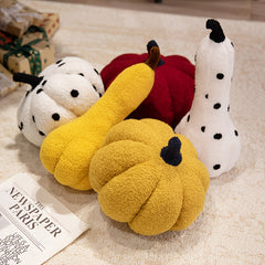 Halloween Striped Pumpkin Plush Toy 3D Fluffy Decoration