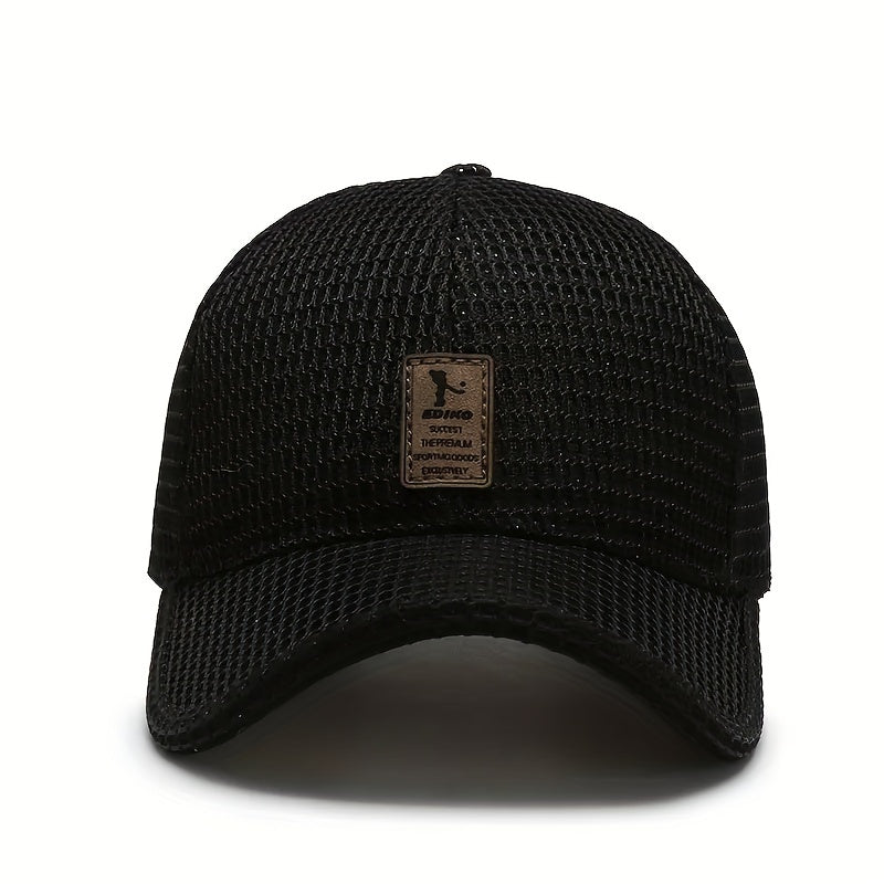 Breathable Golf Trucker Hat Label Patch Unisex Mesh Baseball Cap