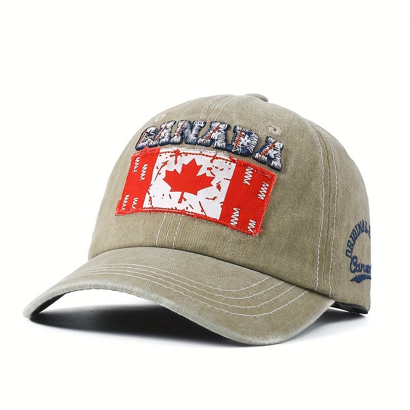 Red Flag Pattern Casual Style Baseball Cap With Red Embroidered Letters