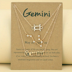 Zodiac Symbols Thin Chain Anklet Friendship Bracelet Gift For Women