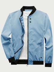Men's Slim Varsity Zipper Jacket for Spring/Autumn