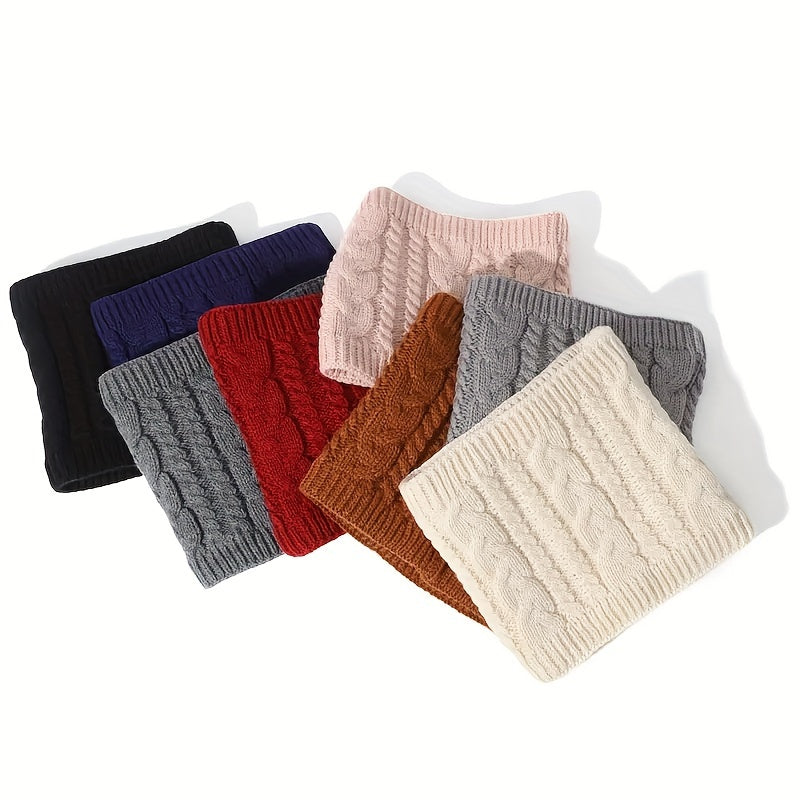 Winter Velvet Knitted Scarf Ring Outdoor Headgear Neck Gaiter