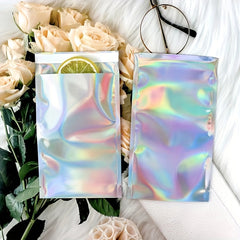 100pcs Laser Self-Adhesive Express Bag Jewelry Cosmetic Packaging Bag
