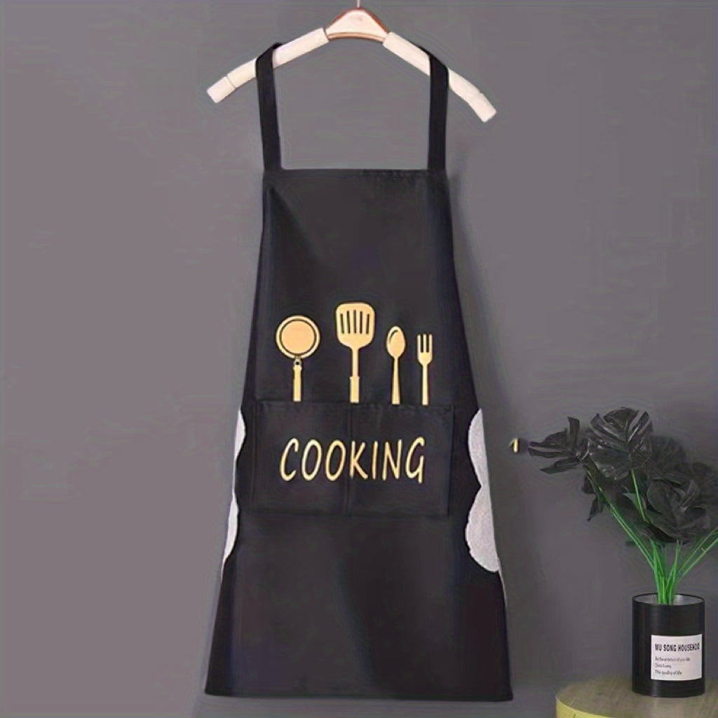 Waterproof Nylon Apron for Men & Women, Stain Resistant Kitchen Cooking Apron
