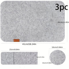 3pcs Felt Placemat Set with Coaster & Fork Bag