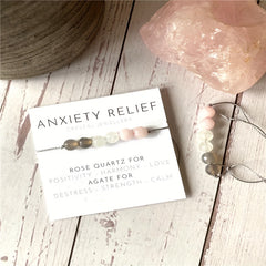 Pink Faux Crystal Anklet Energy Bracelet for Relaxation & Healing