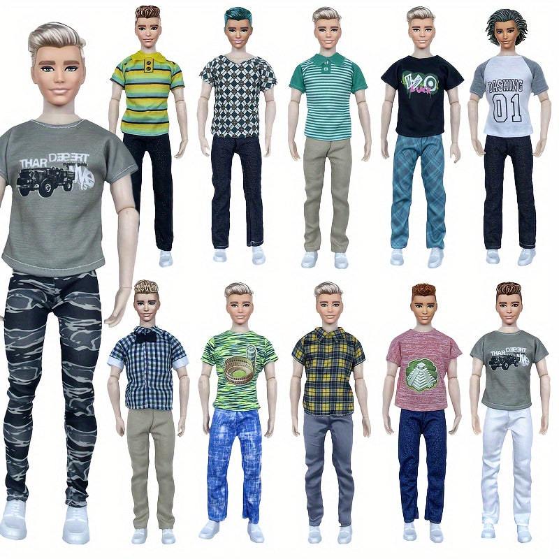 10pcs Mixed Doll Clothes Set High Polyester Outfits for Dolls