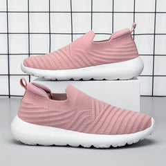 Women's Knit Textured Walking Shoes Soft Sole Slip On Casual Sneakers