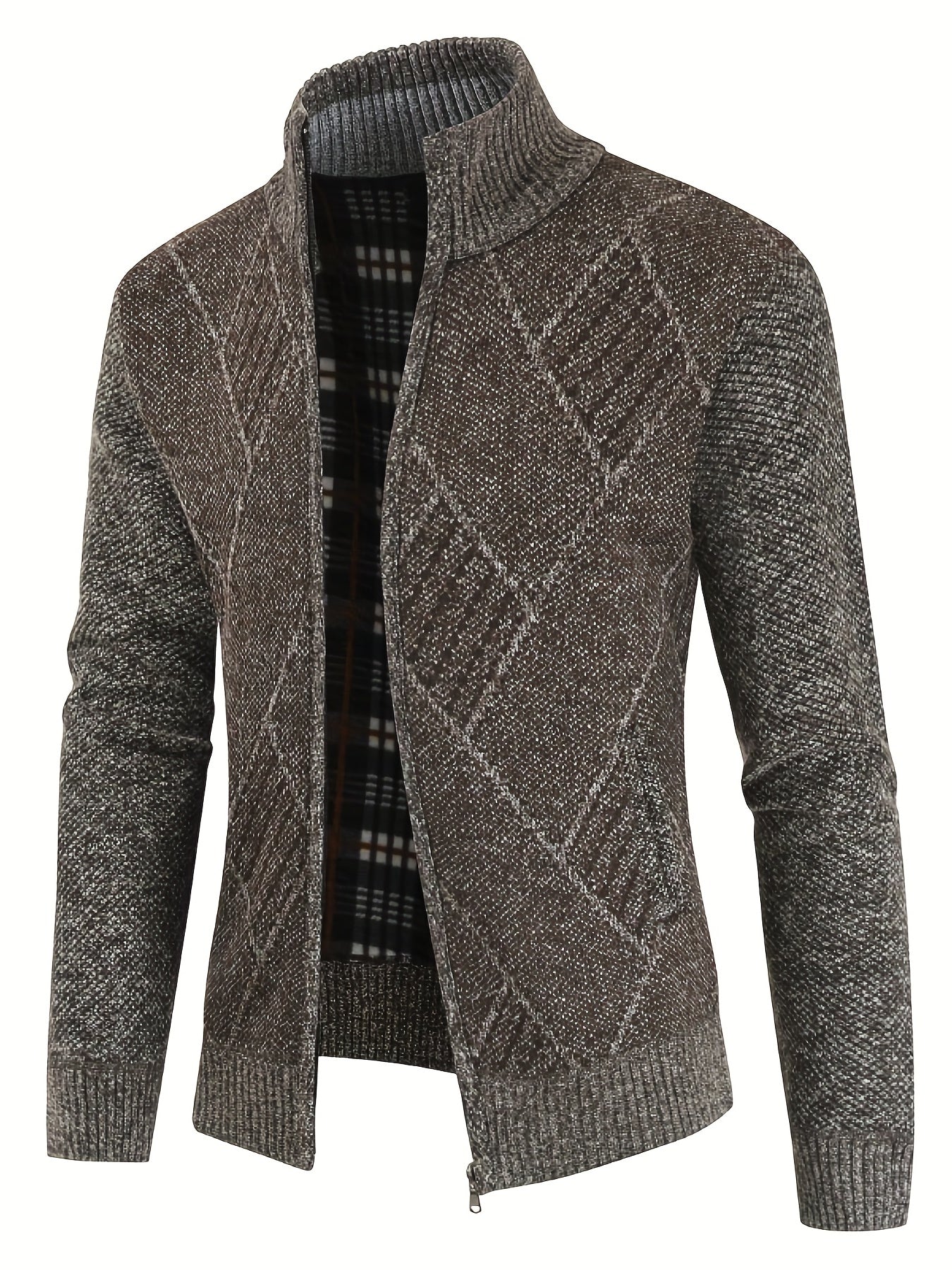 Men's Warm Geometric Pattern Cardigan