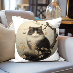 Cat Printed Throw Pillow Cover Home Decor