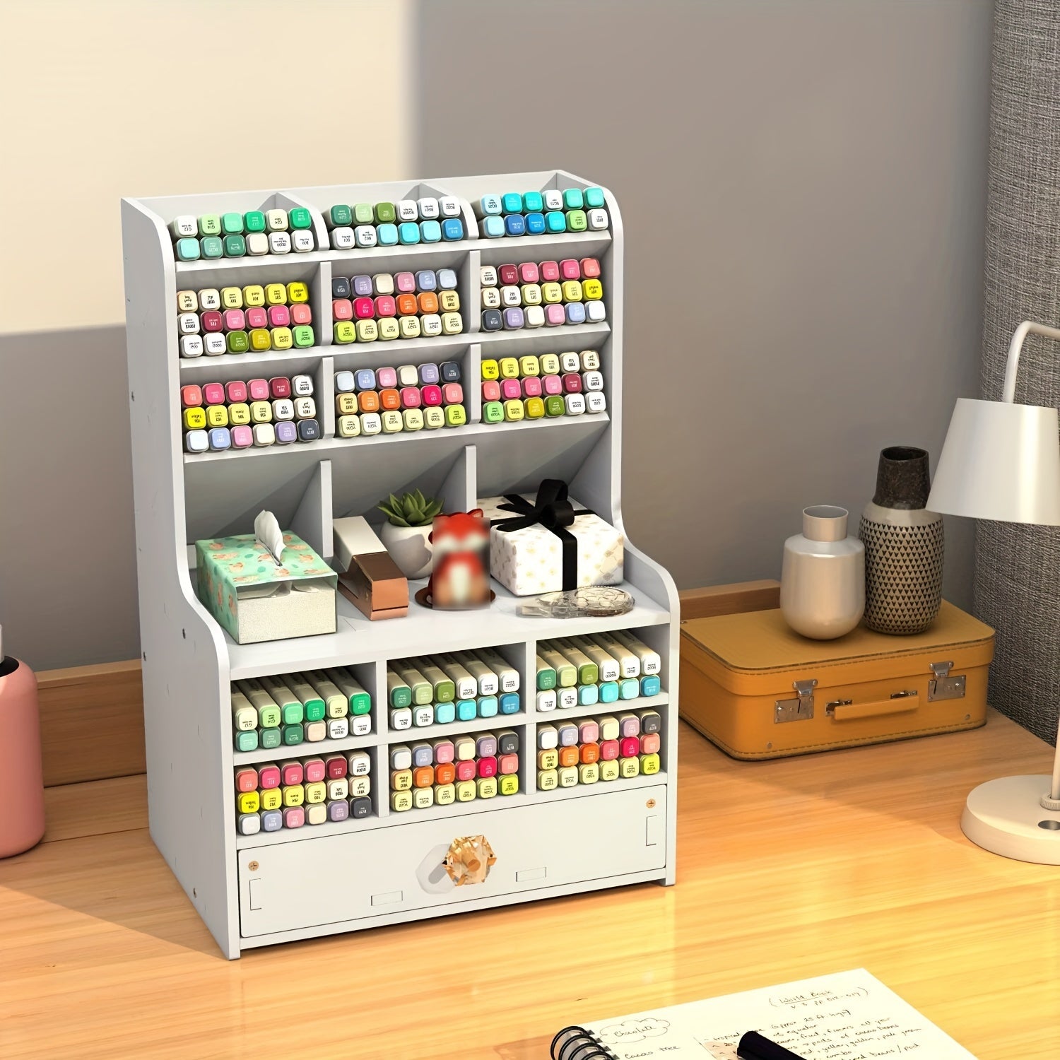 Plastic Desktop Storage Rack Pen Holder Student Dorm Stationery Organizer