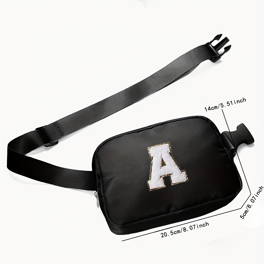 Chenille Letter Patch Belt Bag Small Waist Pouch Fanny Pack