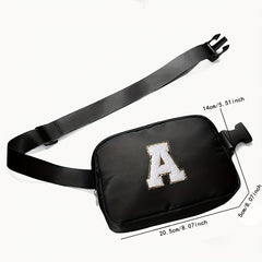 Chenille Letter Patch Belt Bag Small Waist Pouch Fanny Pack