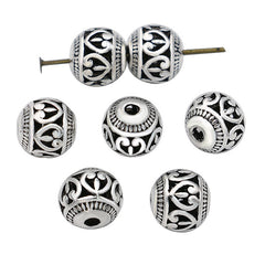 10Pcs Antique Silver Heart Spacer Beads 8mm