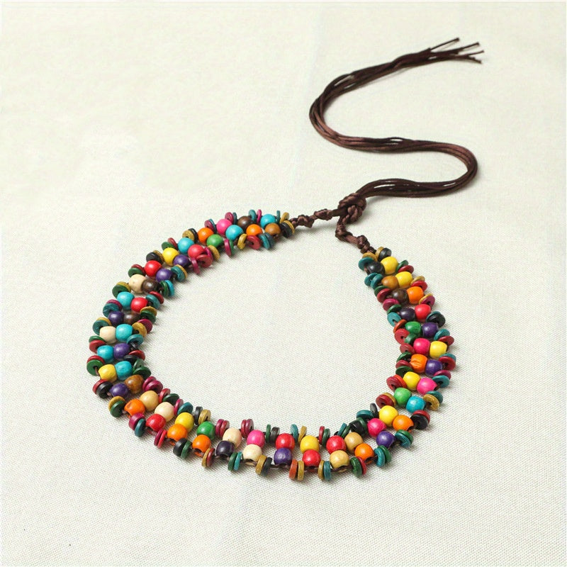 Boho Beaded Rainbow Waist Chain Y2K Tassel Vintage Dress Girdle DIY Accessory