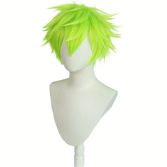 Short Lime Green Cosplay Wig Synthetic Fiber + Wig Cap