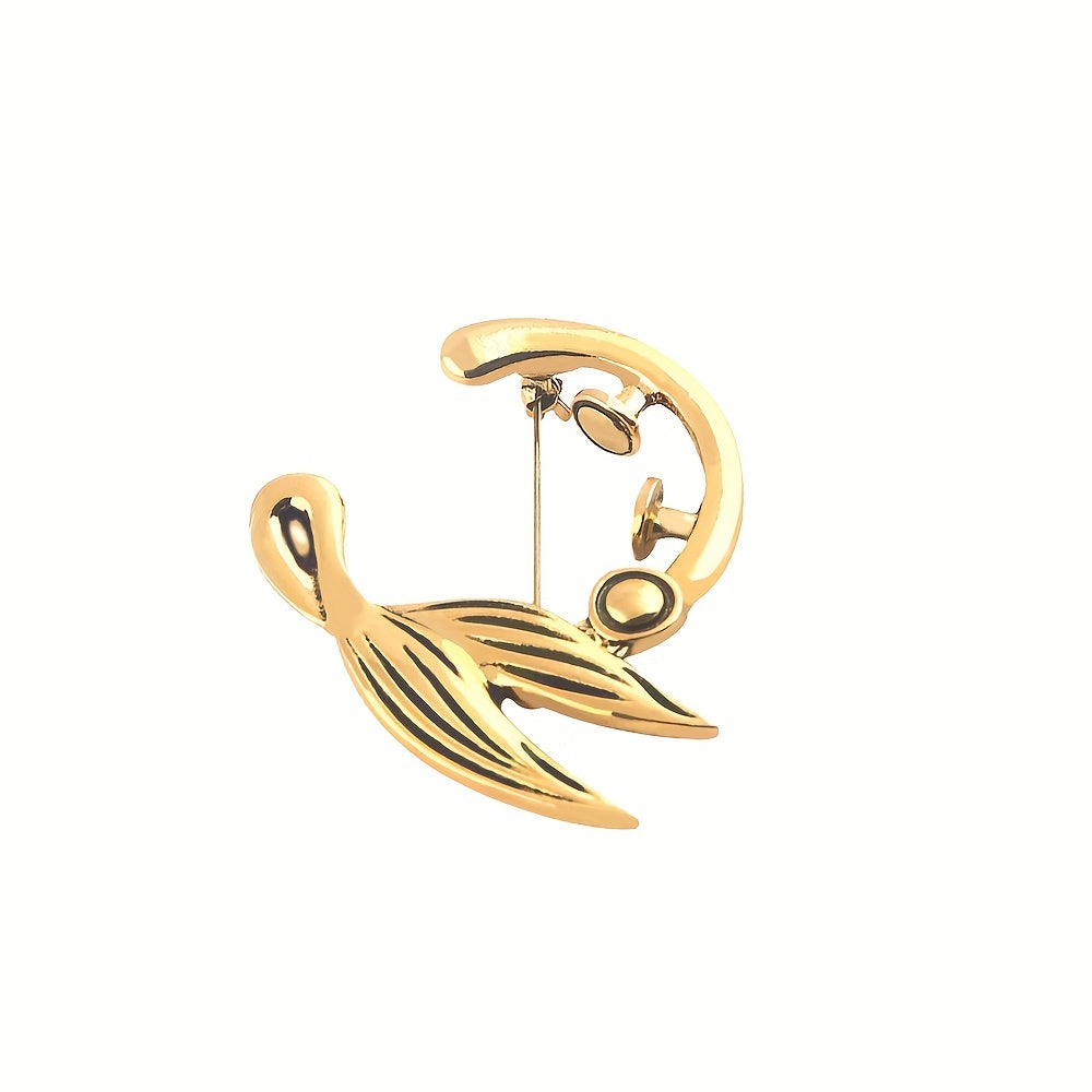 Tail Shaped Collar Pin Evening Dress Brooch Pin Party Clothing Decoration