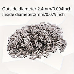 500pcs Copper Tube Connectors Crimping Sleeves Fishing Line Wire Leader