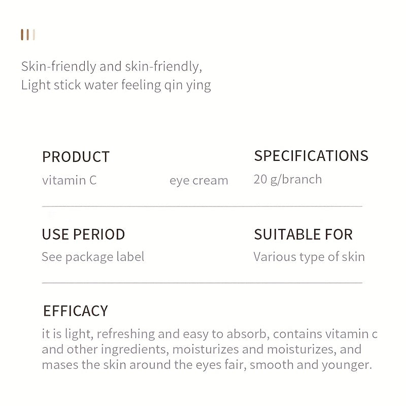 Vitamin C Eye Cream Dark Circles & Firming Moisturizing Cream All Skin Types
