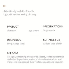 Vitamin C Eye Cream Dark Circles & Firming Moisturizing Cream All Skin Types