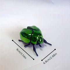 Spring Driven Beetle Toy with Articulated Wings for Home Garden Car
