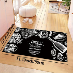 Food Pattern Kitchen Mat Machine Washable Area Rug Polyester Material Carpet