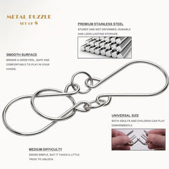 Metal Wire Puzzle Set 16-Piece Brain Test Interlocking Game Chinese Magic Toys