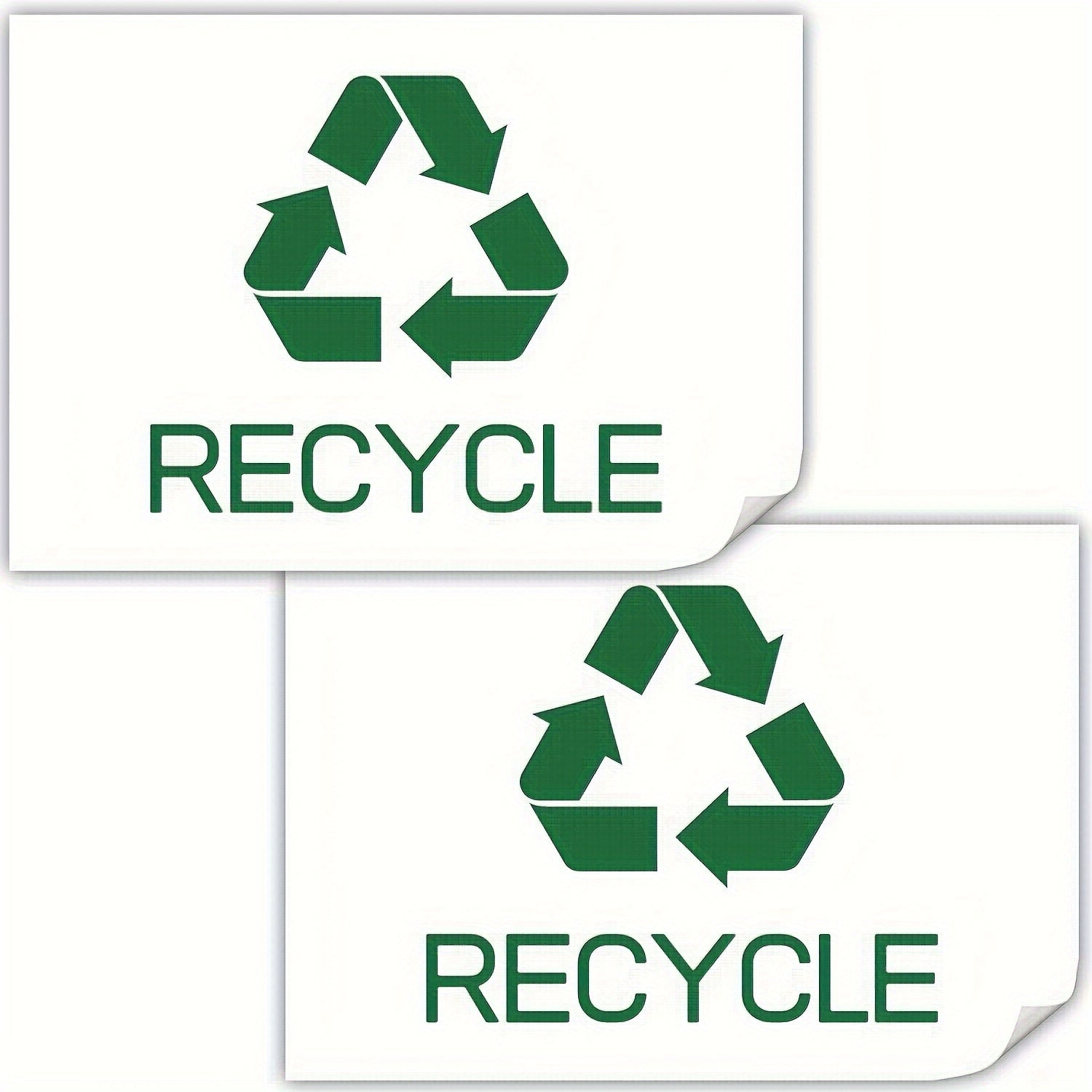 2pcs Garbage Classification Sign Stickers PVC Self-adhesive Recyclable Ide