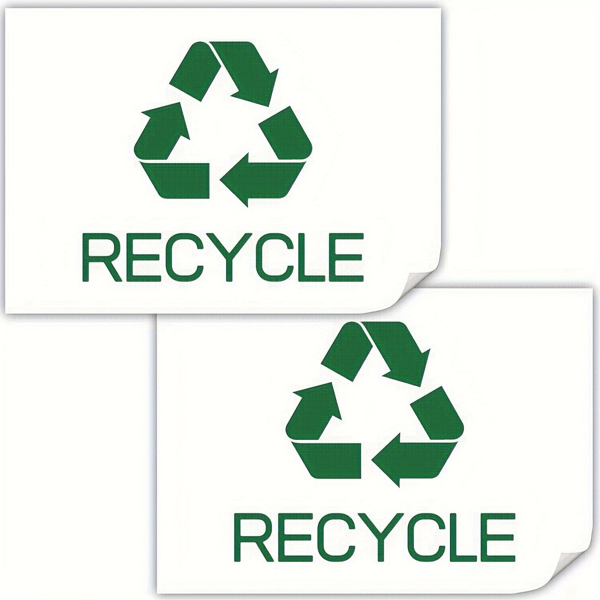 2pcs Garbage Classification Sign Stickers PVC Self-adhesive Recyclable Ide
