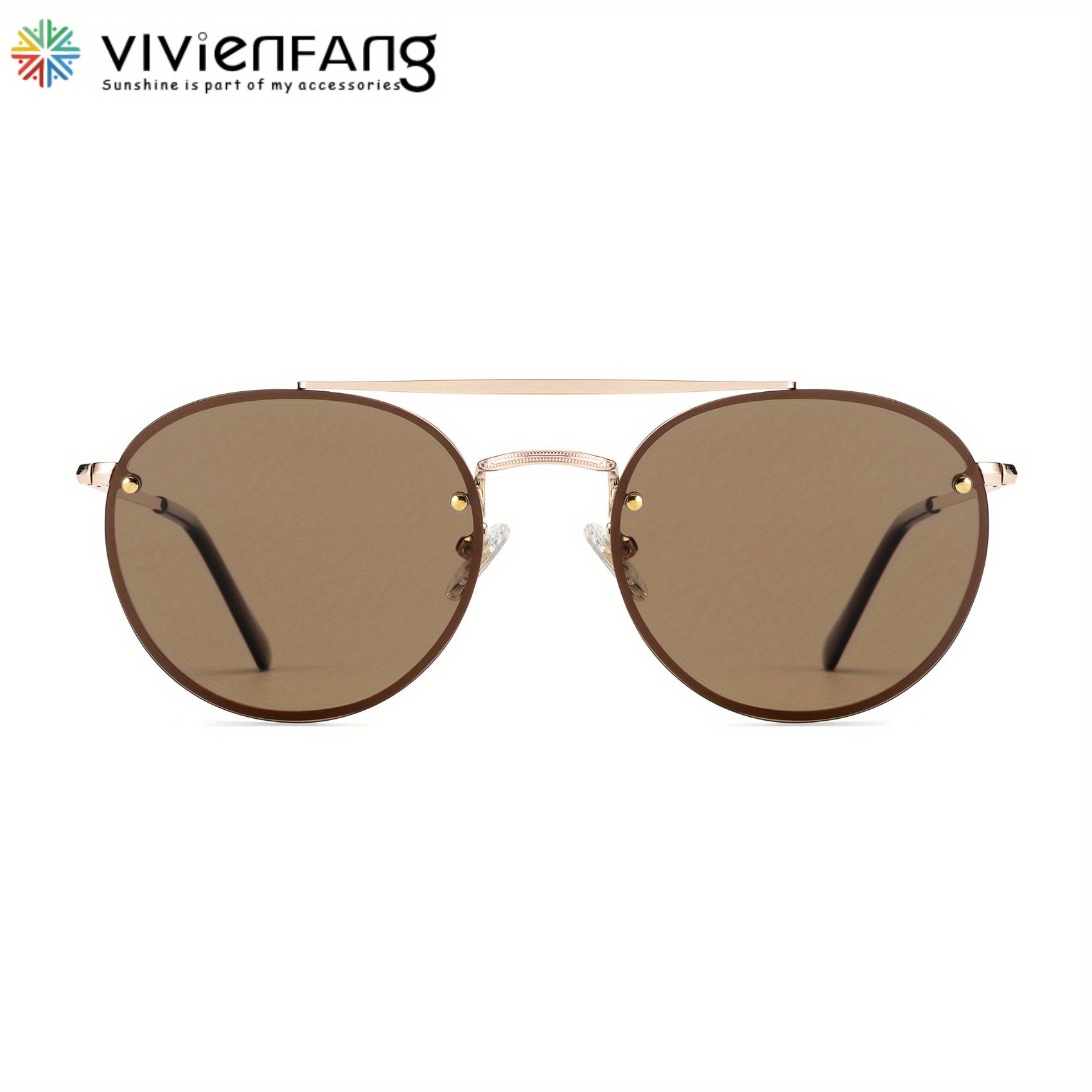 VIVIENFANG Round Polarized Aviator Sunglasses For Men UV Protection