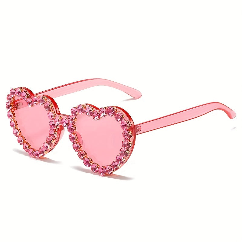 Heart Sunglasses Rhinestone Decor UV400