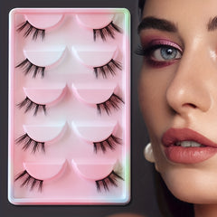 5 Pairs Half Lashes Natural Thick False Eyelashes Mink Fluffy Lash Extension
