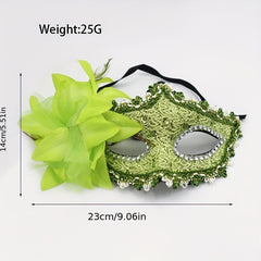Prom Mask Women's Green Lace Mask Halloween Costume