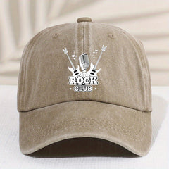 Casual Vintage ROCK CLUB Distressed Cap Sun Protection Comfortable Cap