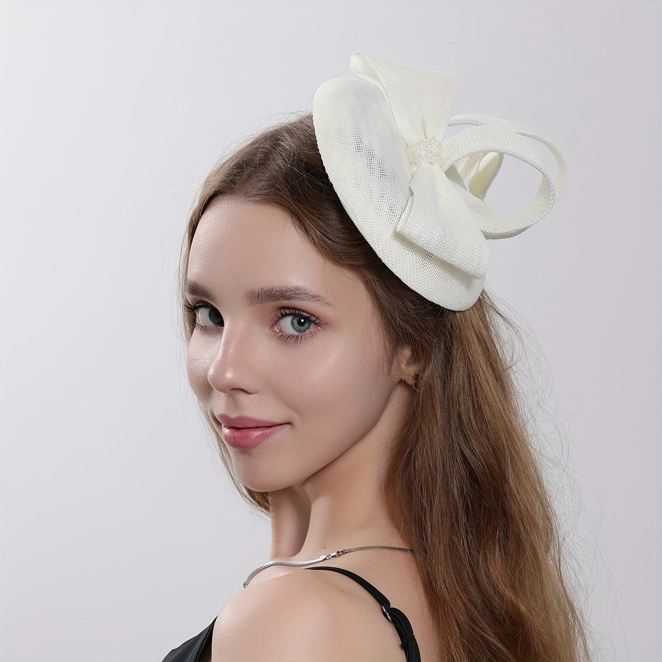 Mesh Flower Rhinestone Bridal Fascinator
