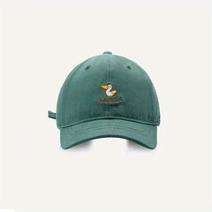 Unisex Sunshade Baseball Cap with Duck Embroidery