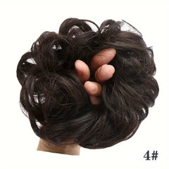 Wavy Curls Chignon Hair Piece for Women's Daily Wear