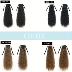 Long Curly Wavy Ponytail Extensions with Ribbon Tie for Daily Use