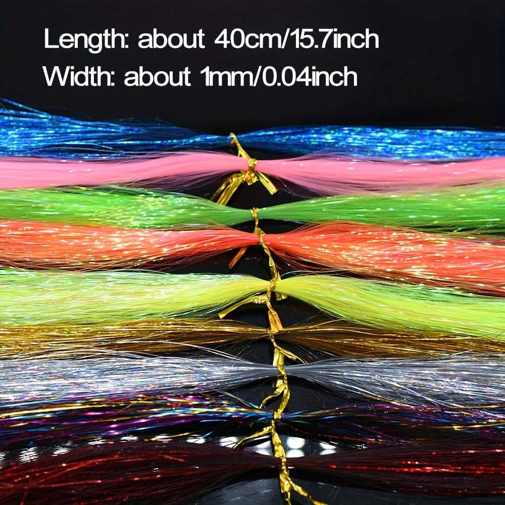 9pcs Colorful Soft Flash Fly Tying Material Fishing Gear Accessories