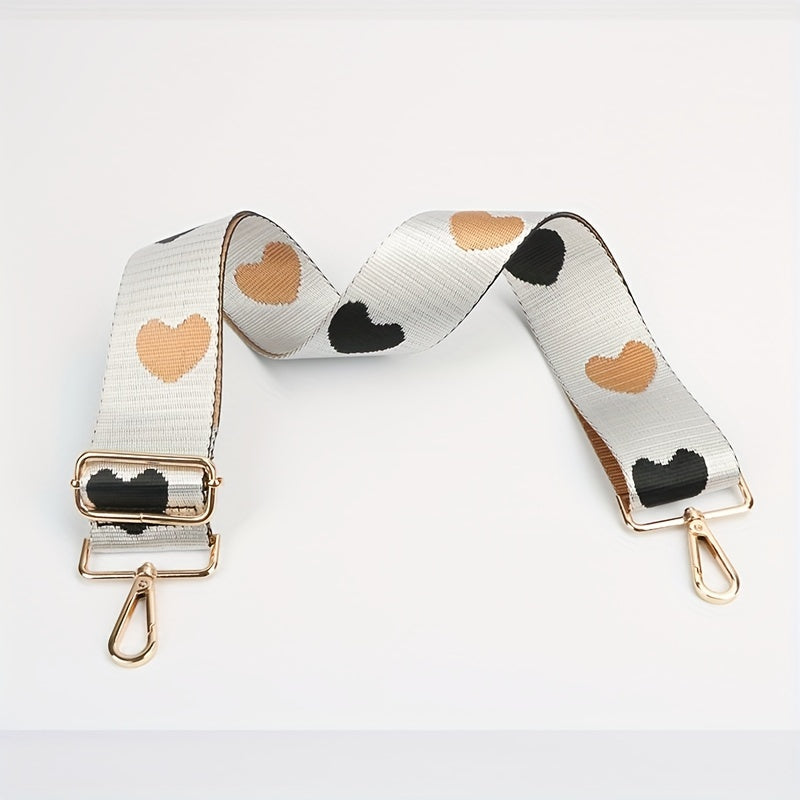 Love Pattern Wide Bag Strap Lightweight Adjustable Strap