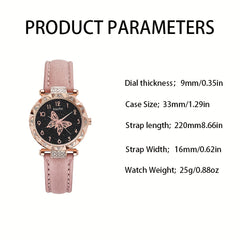 Butterfly Rhinestone Watch & Bracelet Set