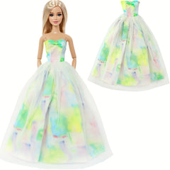 Green Gradient Tulle Princess Wedding Gown
