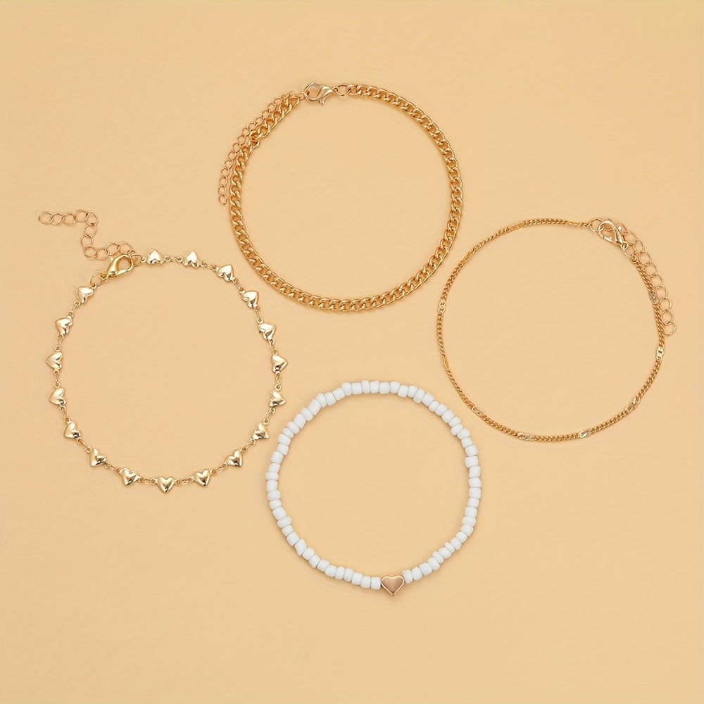 Daisy Chain Anklet Oil Flower Beads Adjustable Ankle Bracelet