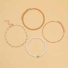 Daisy Chain Anklet Oil Flower Beads Adjustable Ankle Bracelet