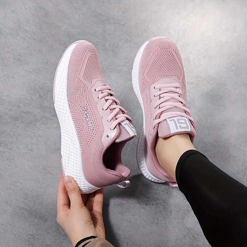 Women's Comfy Athletic Running Shoes Lace-up Breathable Walking Sneakers