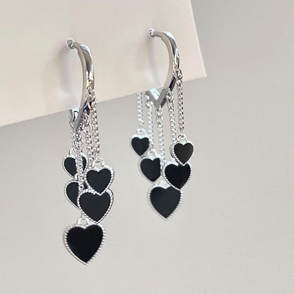LOVE Heart Tassel Earrings For Women Girls Party Hoop Earring Jewelry