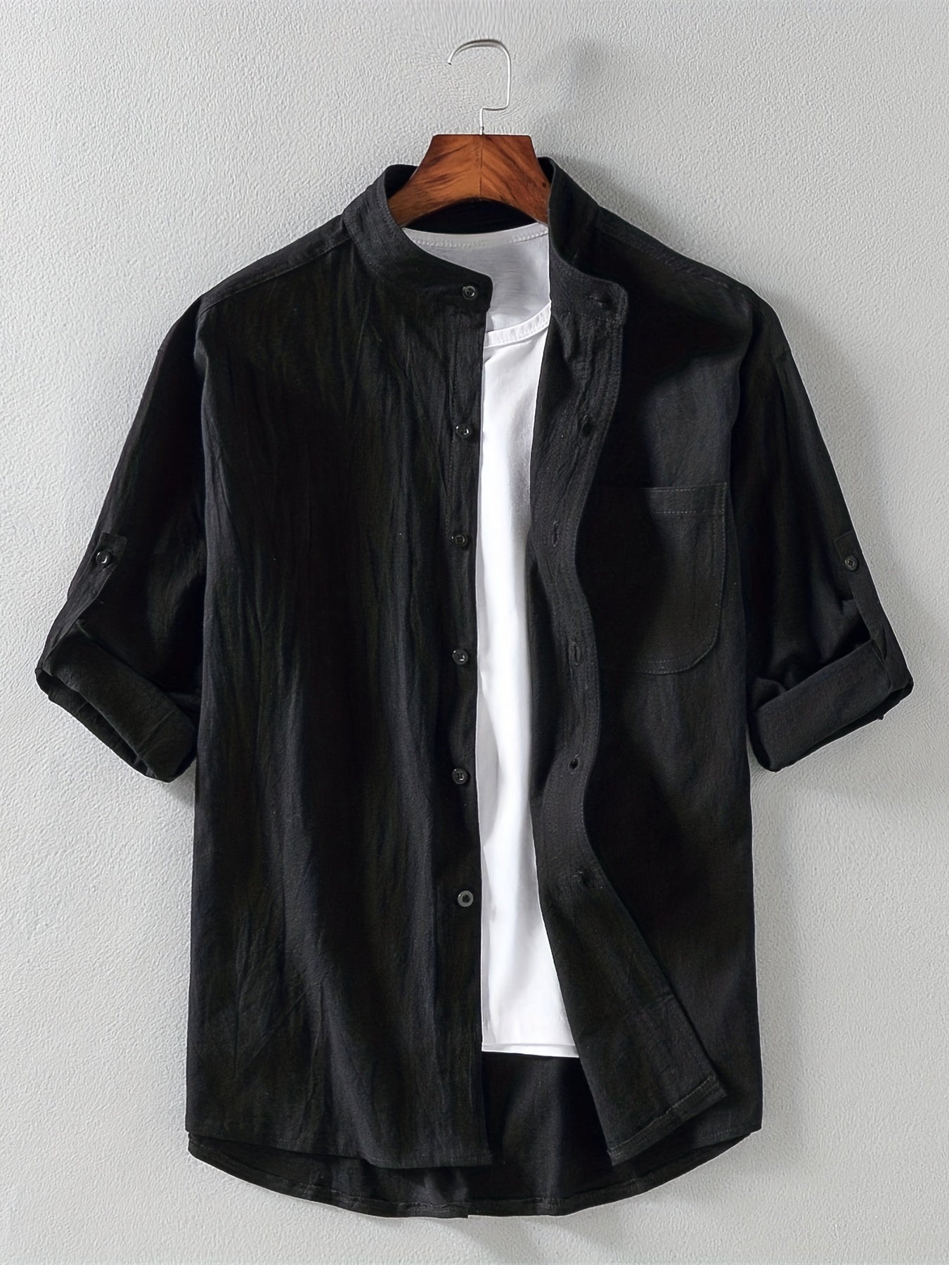Men's Linen Short Sleeve Shirt for Summer Casual Wear