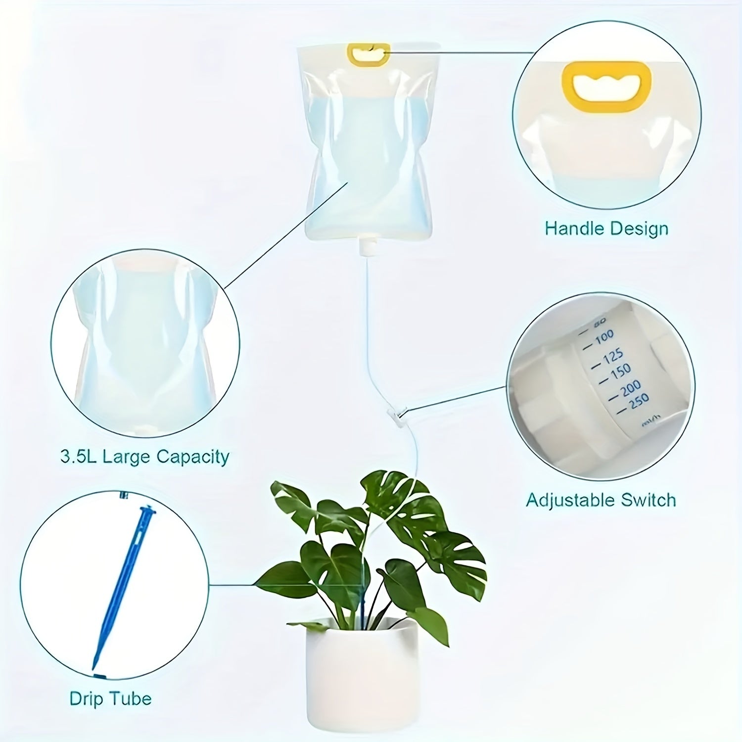 Adjustable Plant Watering Drip Bag 3-5L Capacity