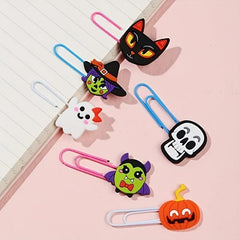 2pcs 6pc Halloween Bookmark Cartoon Ghost PVC Soft Rubber Drip Paper Clip